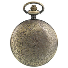 Load image into Gallery viewer, WoodWristCo - Bronze Cowboy Display Necklace Quartz Pocket Watch

