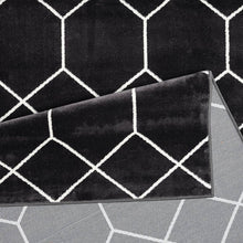Load image into Gallery viewer, Olliix - Modern Geometric Woven Area Rug, Black: 8x10
