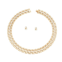 Load image into Gallery viewer, PinktownUSA - Iced Gold Watch Band Chain Necklace: Clear / Gold / 20 inches
