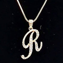 Load image into Gallery viewer, Diacly - Cursive Initial Alphabet Letter Monogram CZ Pendant Small-Gold: K
