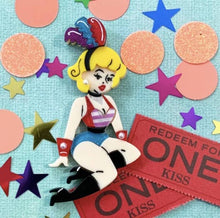 Load image into Gallery viewer, Lipstick &amp; Chrome - Enjoy the Ride Pinup Circus Brooch
