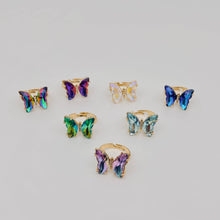 Load image into Gallery viewer, Mio Queena - Gradient Glass Butterfly Ring: 7# Colorful
