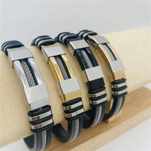 Load image into Gallery viewer, Mio Queena - Men's Silicone Titanium Steel  Bracelet - MJ/BC: Rose gold
