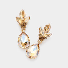 Load image into Gallery viewer, Sensibling Corp. - Teardrop Stone Cluster Dangle Evening Earrings: Silver Clear
