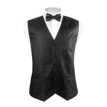 Load image into Gallery viewer, Selini New York - 6-Pack Men's Waves Pattern Polyester Vests, bowtie, hanky: Silver
