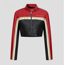 Load image into Gallery viewer, ShieldChic - Color Block Motorcycle Jacket: BLACK / M
