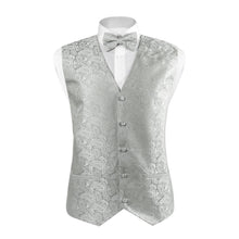 Load image into Gallery viewer, Selini New York - 6-Pack Men's Waves Pattern Polyester Vests, bowtie, hanky: Red
