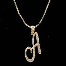 Load image into Gallery viewer, Diacly - Cursive Initial Alphabet Letter Monogram CZ Pendant Small-Gold: G
