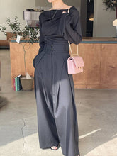 Load image into Gallery viewer, ShieldChic - Wide Leg Pockets Solid Color Zipper Casual Pants Bottoms: BLACK / S
