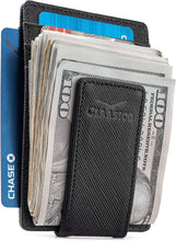 Load image into Gallery viewer, Claasico - Money Clip Leather Wallet For Men: Crosshatch Black
