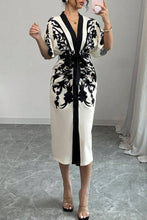 Load image into Gallery viewer, Mccolin - Floral Wrap Midi Dress: BLACK / M
