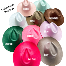 Load image into Gallery viewer, Wild Indigo - Say When Tombstone Western Cowboy Burned Hat Custom Hat: Blush / Vegan Suede Rancher
