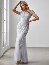 Load image into Gallery viewer, Ever-Pretty - Sequin Shiny Fishtail Tulle Dresses for Party: Silver / 6
