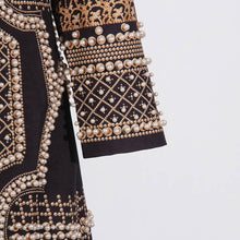 Load image into Gallery viewer, Productseeker - CT95 Beaded V-Neck Long-Sleeve Trench Coat for Women: Color as pictures / English / S

