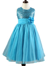 Load image into Gallery viewer, Fennco Styles - Lovely Sequin Flower Girl Dress: Green / 6-7T

