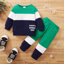 Load image into Gallery viewer, PatPat - 2pcs Baby Boy Long-sleeve Cotton casual Baby's Sets: Color block / 18-24 Months
