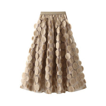 Load image into Gallery viewer, ACCITY - 3D Polka Dot Tulle A-Line Flared Midi Skirt_CWBMS0379: Black / (OS) 1
