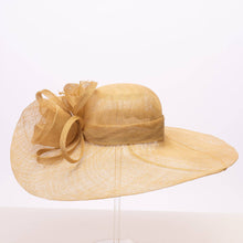 Load image into Gallery viewer, KaKyCo - Rose Veil Trim Off Face Floppy Sinamay Hats | 117145: YELLOW
