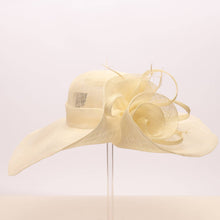 Load image into Gallery viewer, KaKyCo - Rose Veil Trim Off Face Floppy Sinamay Hats | 117145: YELLOW
