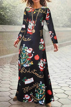 Load image into Gallery viewer, NINEXIS - CWDMD01222_ROUND NECK LONG SLEEVE CHRISTMAS LONG DRESS: BEIGE / (XL) 1
