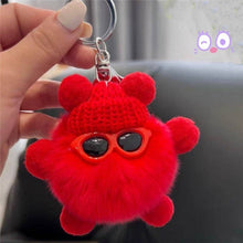 Load image into Gallery viewer, FurDecoration - Fluffy Rex Rabbit Fur Cartoon Doll Keychain for Car Key Bag: BLACK / One_size
