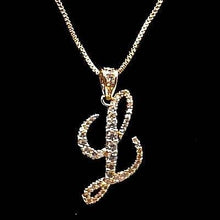 Load image into Gallery viewer, Diacly - Cursive Initial Alphabet Letter Monogram CZ Pendant Small-Gold: O
