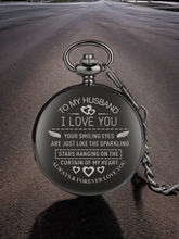 Load image into Gallery viewer, WoodWristCo - Top Unique Family Gifts I LOVE YOU Theme Quartz Pocket: For Dad
