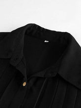 Load image into Gallery viewer, FurDecoration - Long Sleeves Loose Pleated Split-Joint Lapel Blouses&amp;Shirts Tops: WHITE / L
