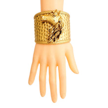 Load image into Gallery viewer, PinktownUSA - Burnished Gold Horse Hammered Cuff|Adjustable: Gold / Burnished Gold / Adjustable
