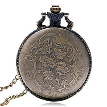 Load image into Gallery viewer, WoodWristCo - Vintage Hollow Locomotive Design Pocket Watch: Silver gold
