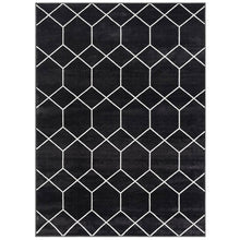 Load image into Gallery viewer, Olliix - Modern Geometric Woven Area Rug, Black: 8x10
