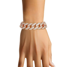 Load image into Gallery viewer, PinktownUSA - Bracelet Gold Iced Diamond Cuban Chain for Women: Clear / Gold / 8 inches

