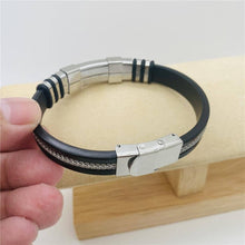 Load image into Gallery viewer, Mio Queena - Men's Silicone Titanium Steel  Bracelet - MJ/BC: Rose gold
