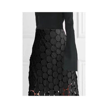 Load image into Gallery viewer, Sheer Trend - Loose Hollow Polka-Dot Solid Color Skirts Bottoms: BLACK / L
