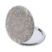 Load image into Gallery viewer, Chic Couture Inc - Circle Ceramic Rhinestone Folding Makeup Mirror M0449: Gold
