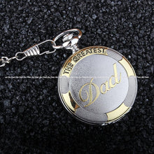 Load image into Gallery viewer, WoodWristCo - DAD Men Women Pocket Watch With Chain: Silver
