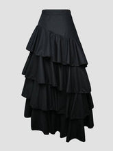 Load image into Gallery viewer, FurDecoration - Chic A-Line High-Waisted Ruffle Solid Color Skirt: WHITE / S
