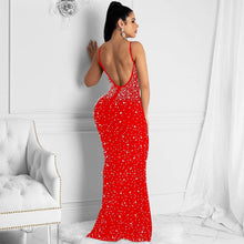 Load image into Gallery viewer, MB Fashion Wholesale - MALYBGG Rhinestone and Beaded Strappy Dress 6561LY: Pink / S M L: 1-1-1
