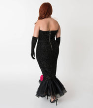 Load image into Gallery viewer, Unique Vintage - Barbie‰ã¢ x Unique Vintage Black Solo In The Spotlight Strapless Wiggle Dress: L/10-12
