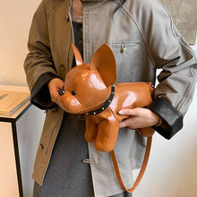 Load image into Gallery viewer, SALINA TRADING INC - Cute Dog Plush Crossbody Bag Trendy Street Style: Burgundy
