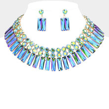Load image into Gallery viewer, Sensibling Corp. - Round Rectangle Stone Cluster Evening Necklace
: Black
