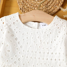 Load image into Gallery viewer, PatPat - Baby Girl Solid White Hollow Out Long-sleeve Dress: 6-9 Months / White
