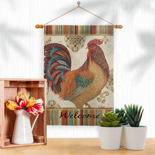 Load image into Gallery viewer, Two Group Flag Co - Welcome Rooster Animals Barnyard Animal Primitive Decor Flag: Double Sided-Thick Fabric / House Flag 28" x 40" Only
