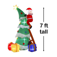 Load image into Gallery viewer, Presence - 7-FT Christmas Inflatable: Santa Climbing with Tree

