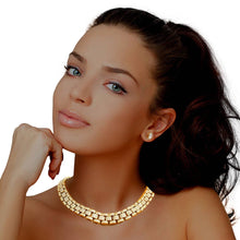 Load image into Gallery viewer, PinktownUSA - Iced Gold Watch Band Chain Necklace: Clear / Gold / 20 inches

