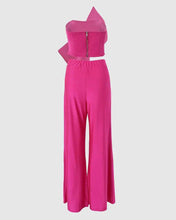 Load image into Gallery viewer, Flarix - Bowknot decor crop tube top wide leg pants set: HOT PINK / 1-1-1-1 / S-M-L-XL
