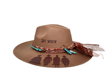 Load image into Gallery viewer, Wild Indigo - Say When Tombstone Western Cowboy Burned Hat Custom Hat: Navy / Vegan Suede Rancher
