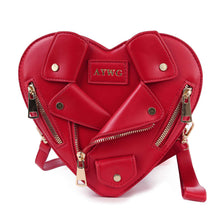 Load image into Gallery viewer, Handbag Express - Heart Shape Biker Jacket Petite Shoulder Bag: Khaki
