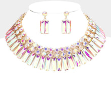 Load image into Gallery viewer, Sensibling Corp. - Round Rectangle Stone Cluster Evening Necklace
: Emerald Gold
