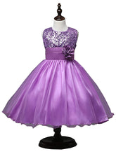 Load image into Gallery viewer, Fennco Styles - Lovely Sequin Flower Girl Dress: Blue / 8-9T
